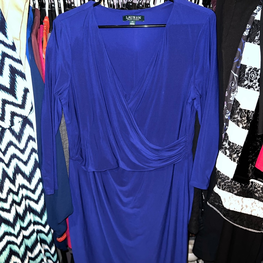 Ralph Lauren midi dress navy blue